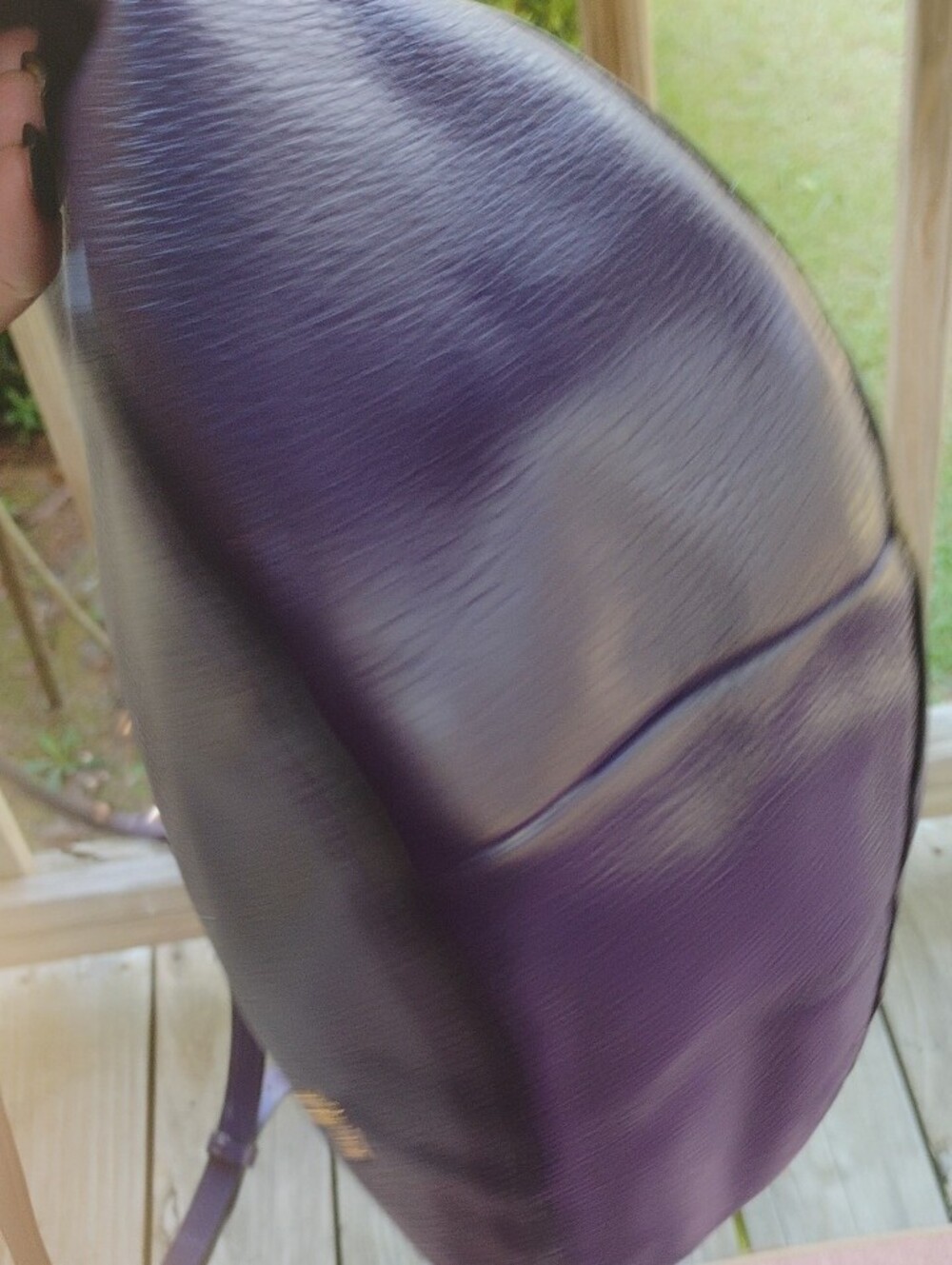 Coach Pebbled Leather Hobo Bag - Deep Purple with Gold Hardware - Picture 3 of 10